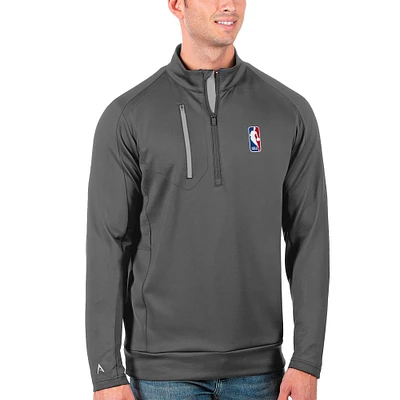 Men's Antigua Pewter NBA Generation Quarter-Zip Pullover Top