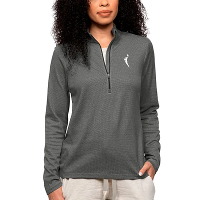 Women's Antigua Heather Charcoal WNBA Logowoman Epic Half-Zip Pullover Top