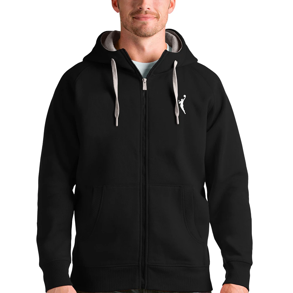 Men's Antigua Black WNBA Logowoman Victory Full-Zip Hoodie