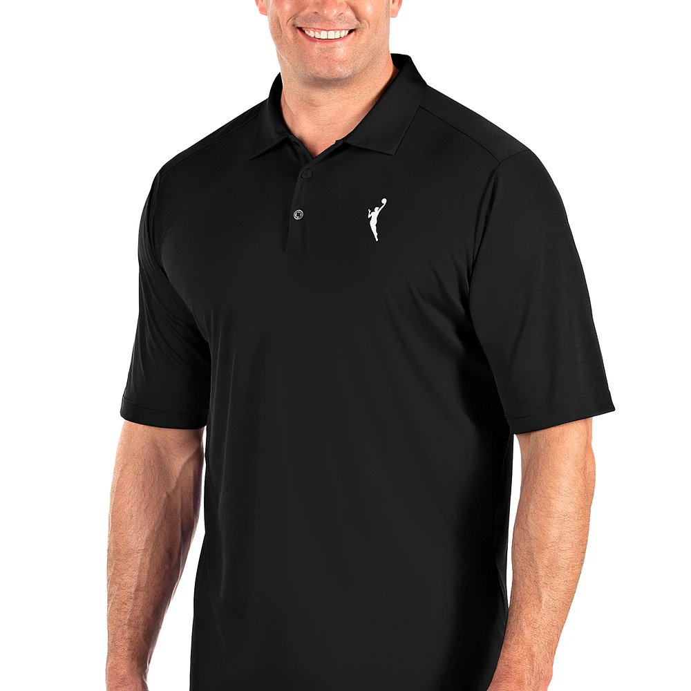 Men's Antigua Black WNBA Logowoman Big & Tall Tribute Polo