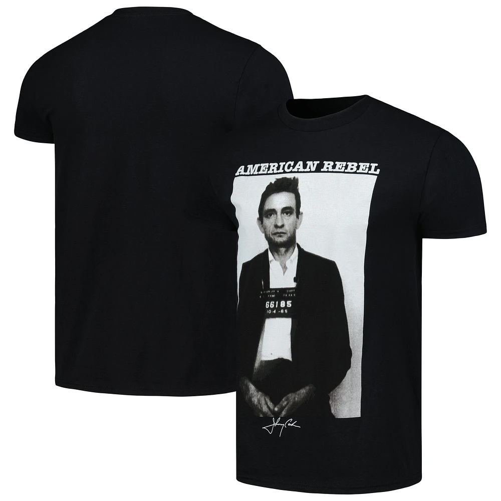 Unisex Black Johnny Cash Mug Shot T-Shirt