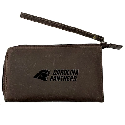 Brown Carolina Panthers Cell Phone Wristlet Wallet