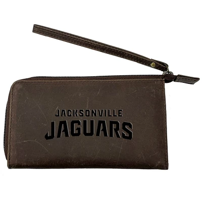 Brown Jacksonville Jaguars Cell Phone Wristlet Wallet
