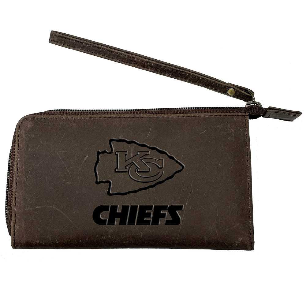 Brown Kansas City Chiefs Cell Phone Wristlet Wallet