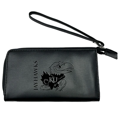 Black Kansas Jayhawks Cell Phone Wristlet Wallet