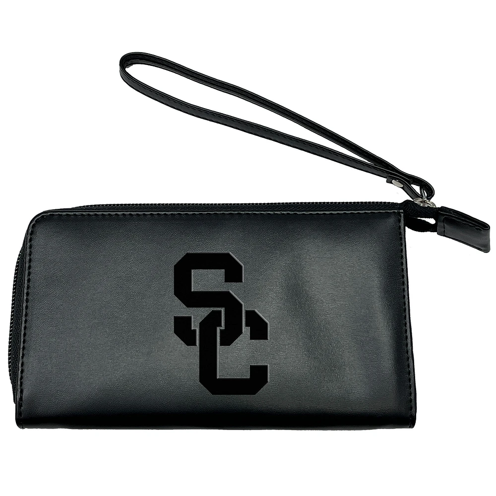 Black USC Trojans Cell Phone Wristlet Wallet