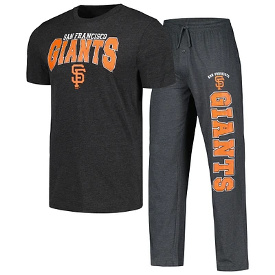 Men's Concepts Sport Charcoal/Black San Francisco Giants Meter Top & Pants Sleep Set