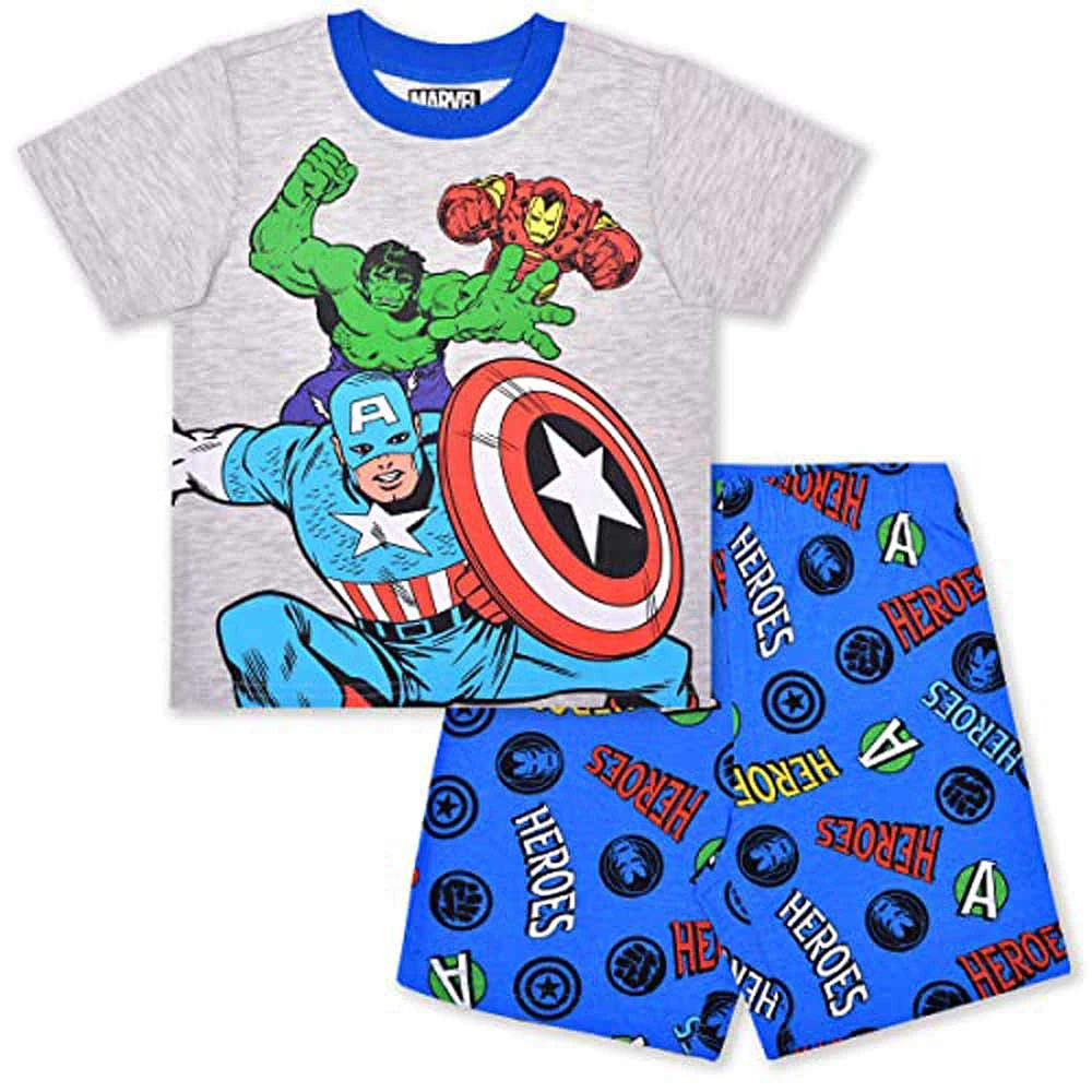 Preschool Gray/Blue Captain America Graphic T-Shirt & Shorts Set
