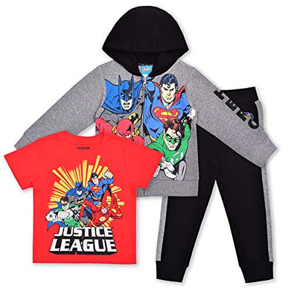 Toddler Gray Justice League 3-Pack Jogger Set