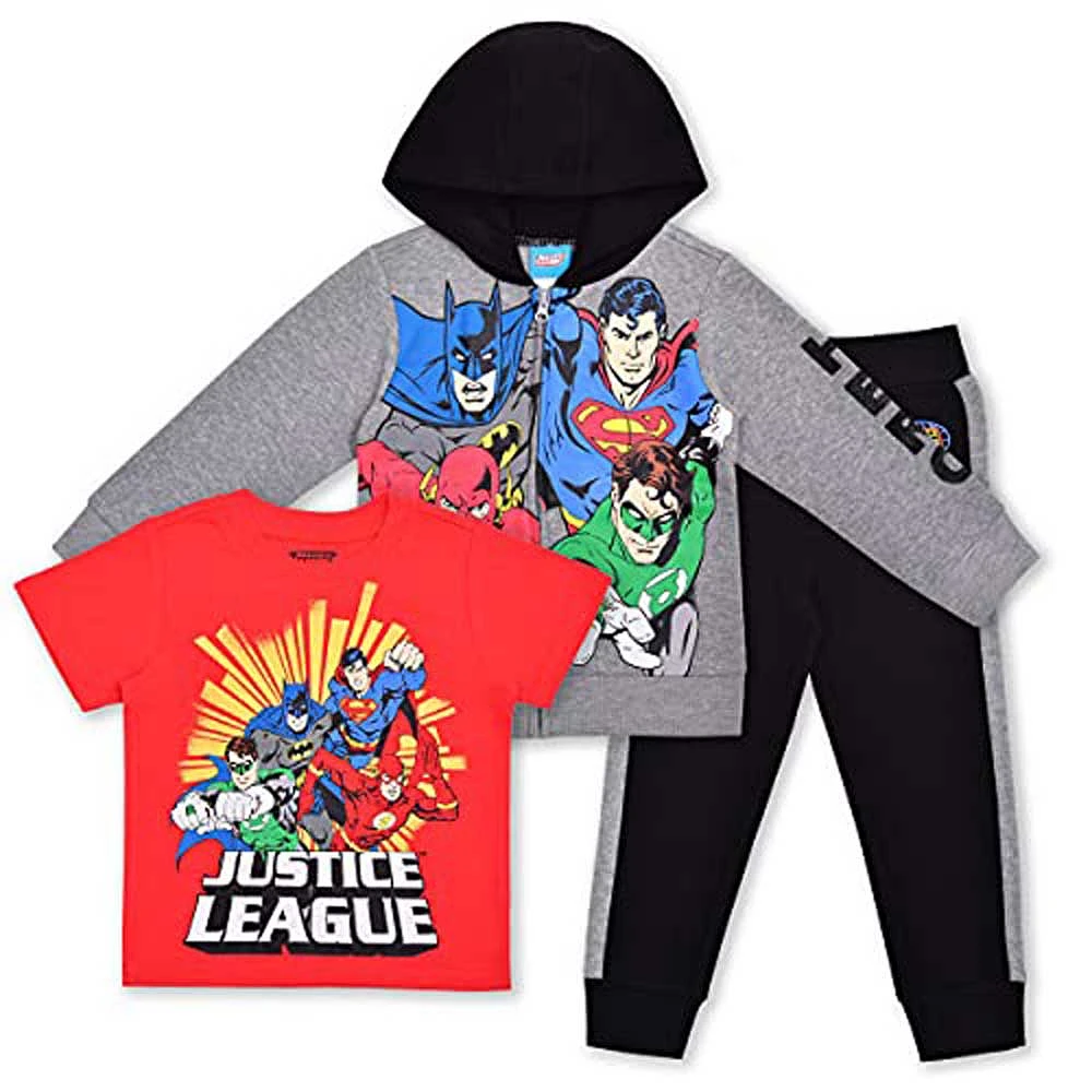 Preschool Gray Justice League 3-Pack Jogger Set