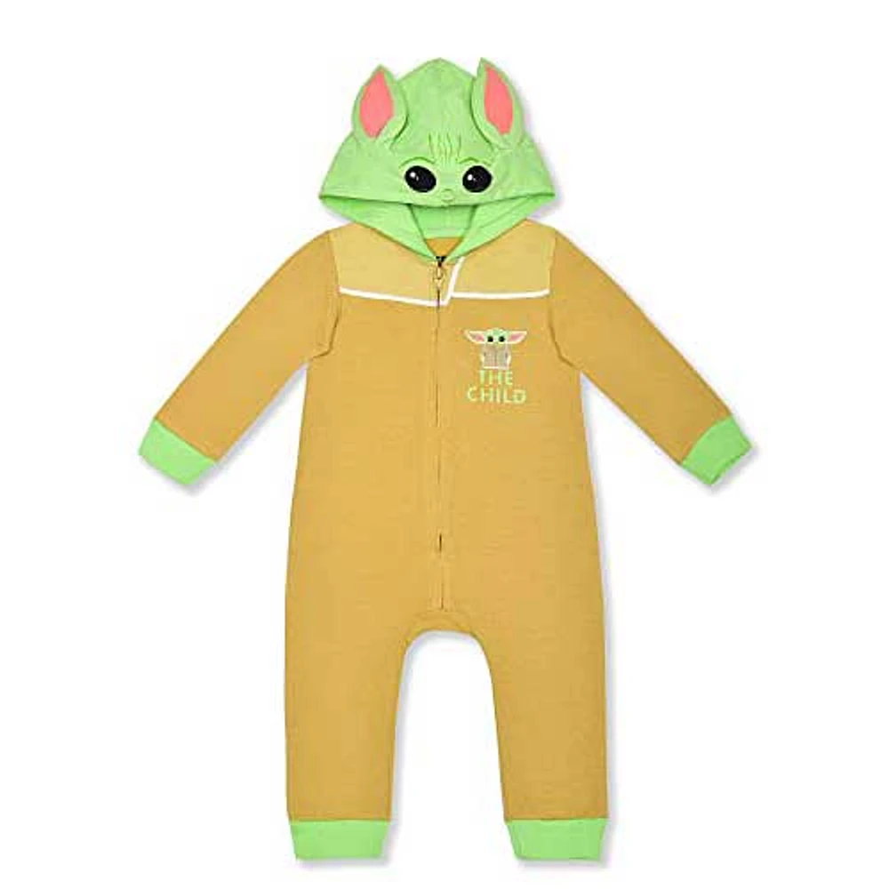 Newborn Grogu Green The Mandalorian Child Hoodie Full-Zip Long Sleeve Jumper
