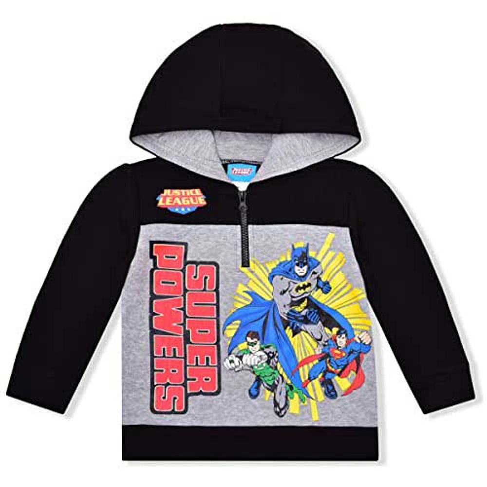 Toddler Black Justice League Graphic Pullover Hoodie