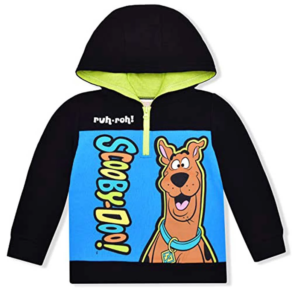 Preschool Black Scooby-Doo Graphic Quarter-Zip Hoodie