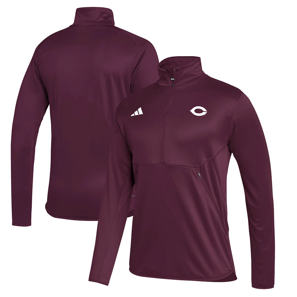 Men's adidas Maroon UChicago Maroons Stadium Knit Quarter-Zip Pullover Jacket