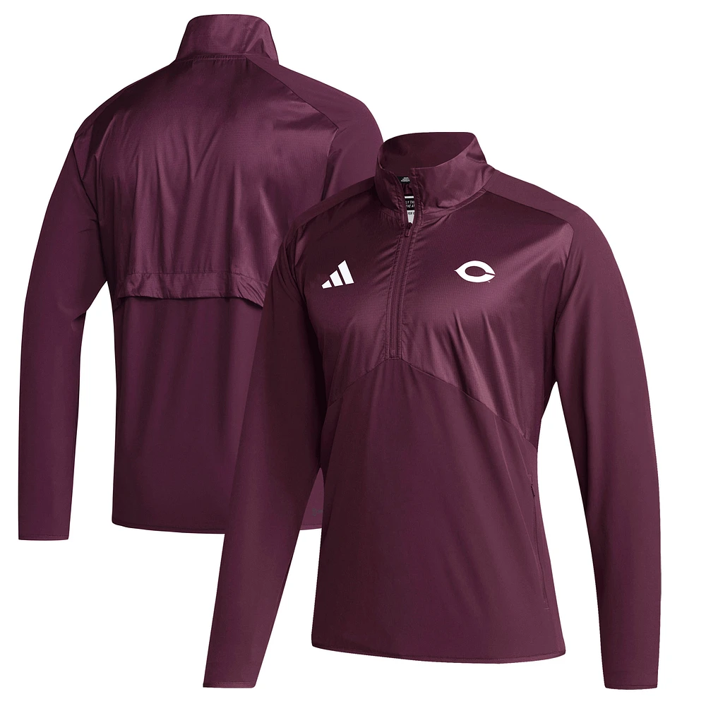 Men's adidas Maroon UChicago Maroons Sideline Quarter-Zip Pullover Top