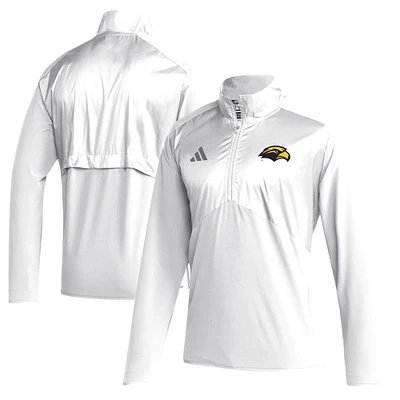 Men's adidas White Southern Miss Golden Eagles Sideline Quarter-Zip Pullover Top