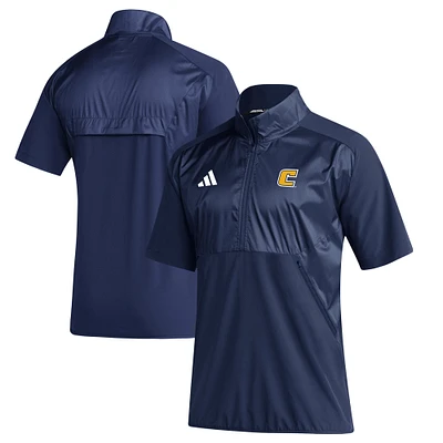 Men's adidas Navy Tennessee Chattanooga Mocs Sideline Quarter-Zip Polo