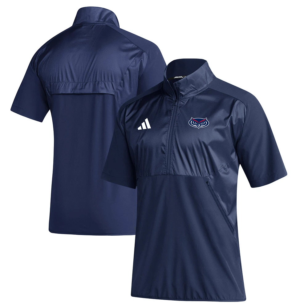 Men's adidas Navy Florida Atlantic Owls Sideline Quarter-Zip Polo