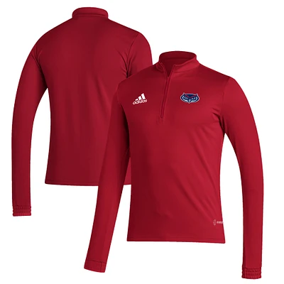 Men's adidas Red Florida Atlantic Owls Entrada 22 Training Quarter-Zip Pullover Top