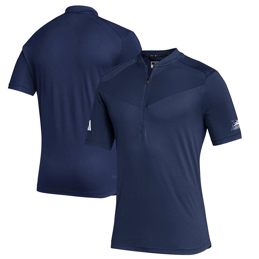 Men's adidas Navy Georgia Southern Eagles Sideline Quarter-Zip Polo