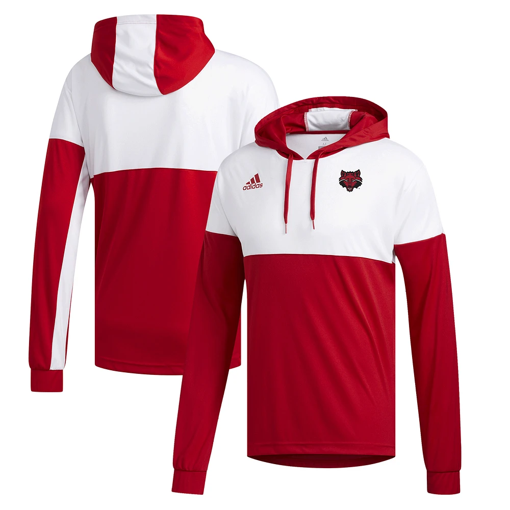 Men's adidas Scarlet Arkansas State Red Wolves Legend Shooter Pullover Hoodie