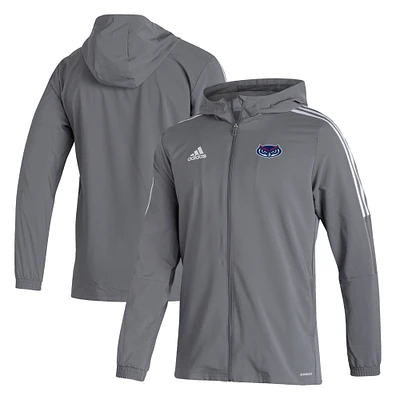 Men's adidas Gray Florida Atlantic Owls Tiro 21 Full-Zip Windbreaker Jacket