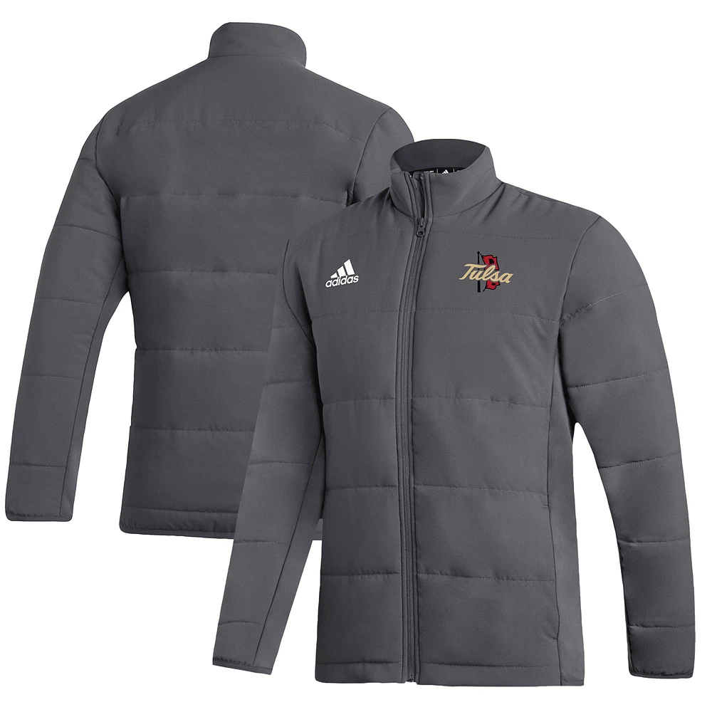 Men's adidas Gray Tulsa Golden Hurricane Midweight Full-Zip Jacket