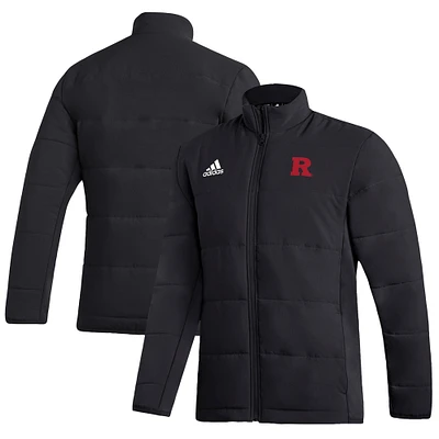 Men's adidas Black Rutgers Scarlet Knights Midweight Full-Zip Jacket