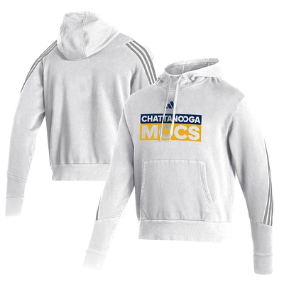 Men's adidas White Tennessee Chattanooga Mocs Fashion Pullover Hoodie