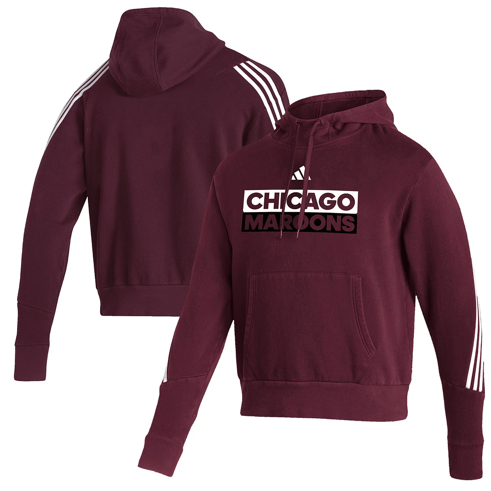 Men's adidas Maroon UChicago Maroons Fashion Pullover Hoodie