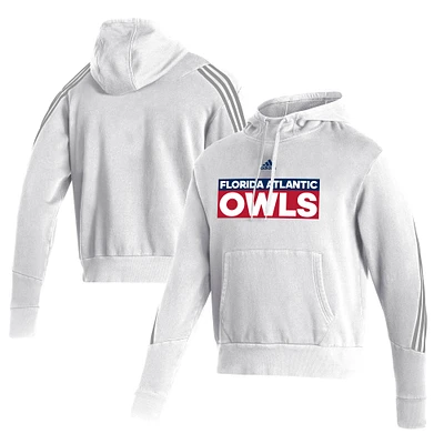 Men's adidas White Florida Atlantic Owls Fashion Pullover Hoodie