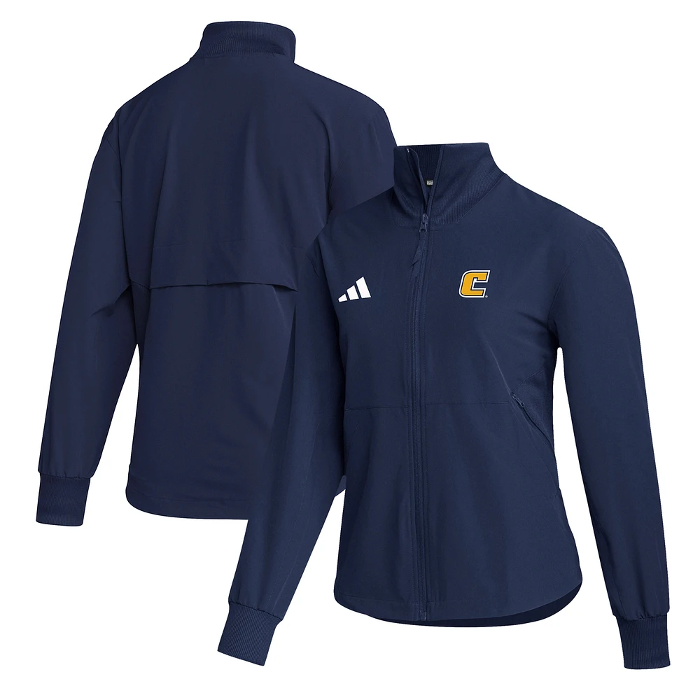 Women's adidas Navy Tennessee Chattanooga Mocs Travel Full-Zip Woven Jacket