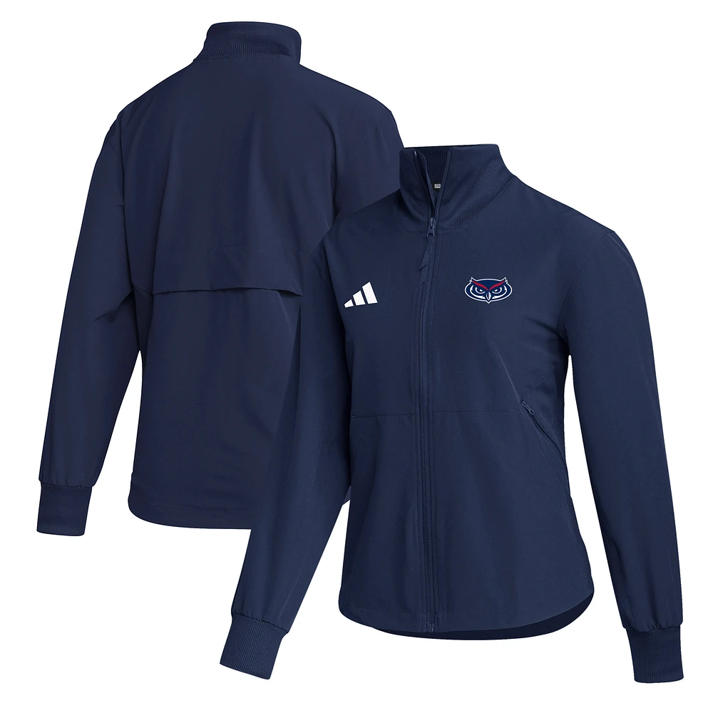 Women's adidas Navy Florida Atlantic Owls Travel Full-Zip Woven Jacket