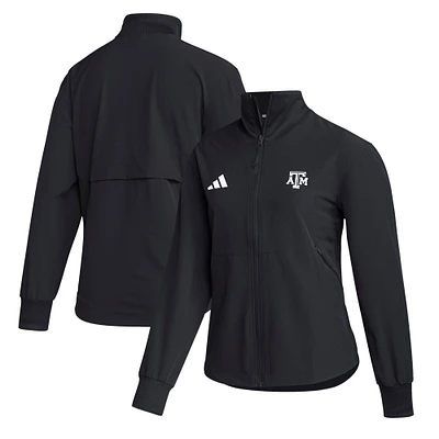 Women's adidas Black Texas A&M Aggies Travel Full-Zip Woven Jacket