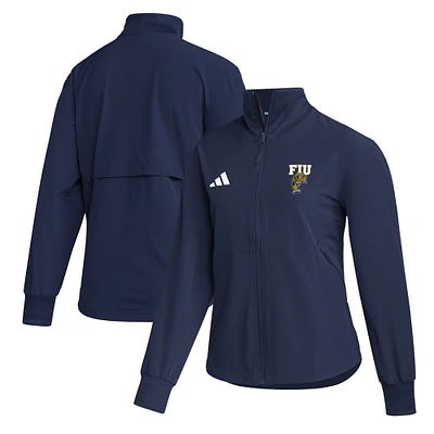 Women's adidas Navy FIU Panthers Travel Full-Zip Woven Jacket