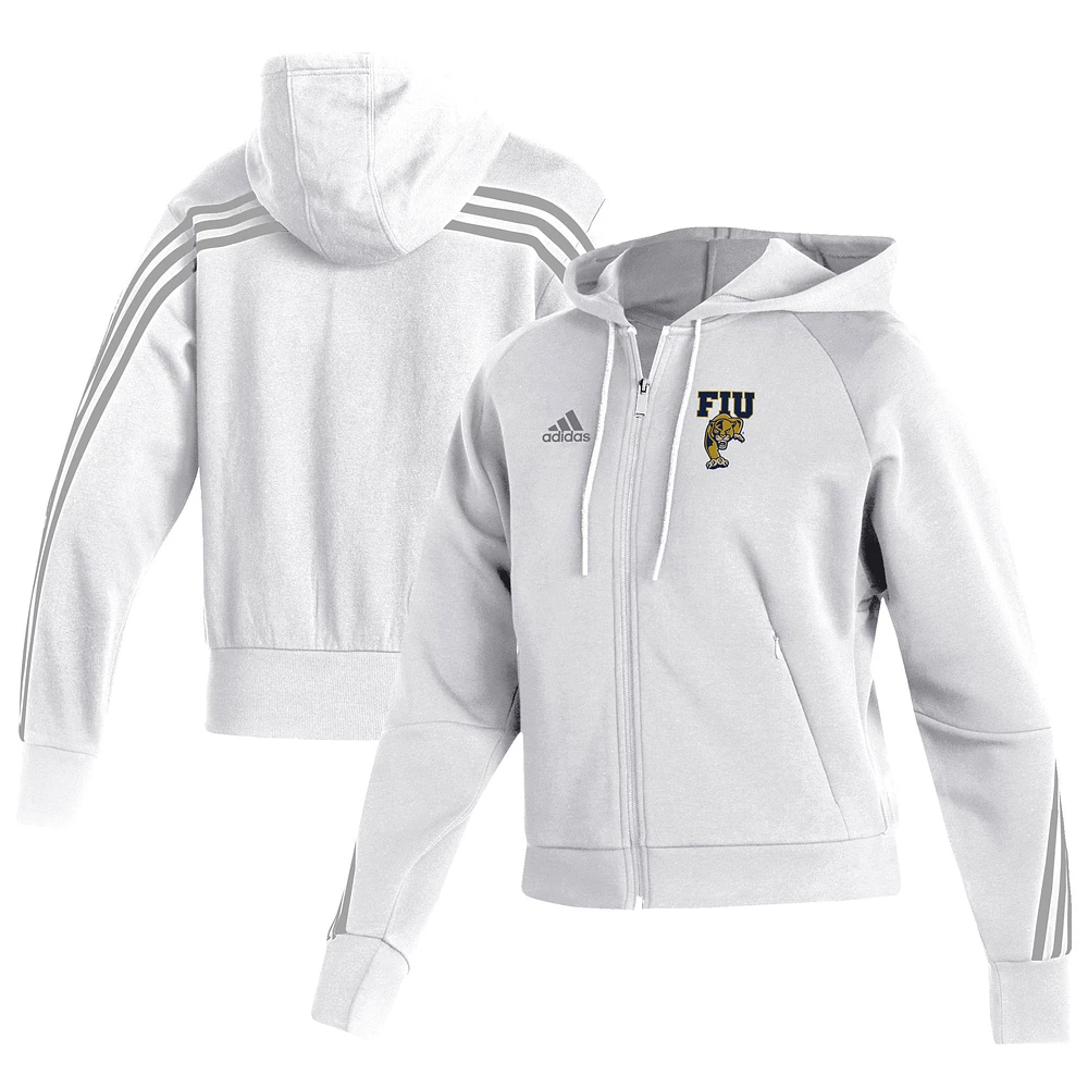 Women's adidas White FIU Panthers Fashion Full-Zip Hoodie