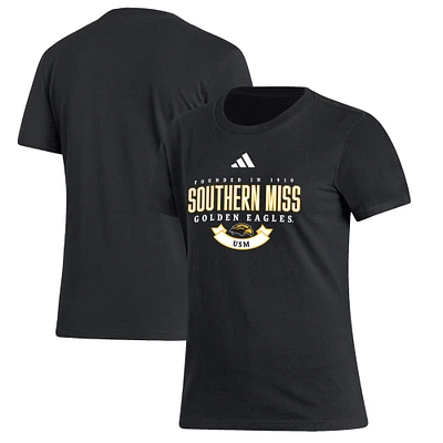 Women's adidas Black Southern Miss Golden Eagles Fresh T-Shirt