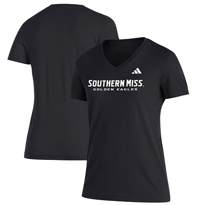 Women's adidas  Black Southern Miss Golden Eagles Blend V-Neck T-Shirt