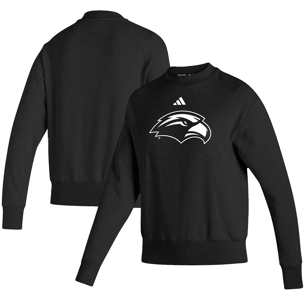 Women's adidas Black Southern Miss Golden Eagles Premium Retro Pullover Sweatshirt