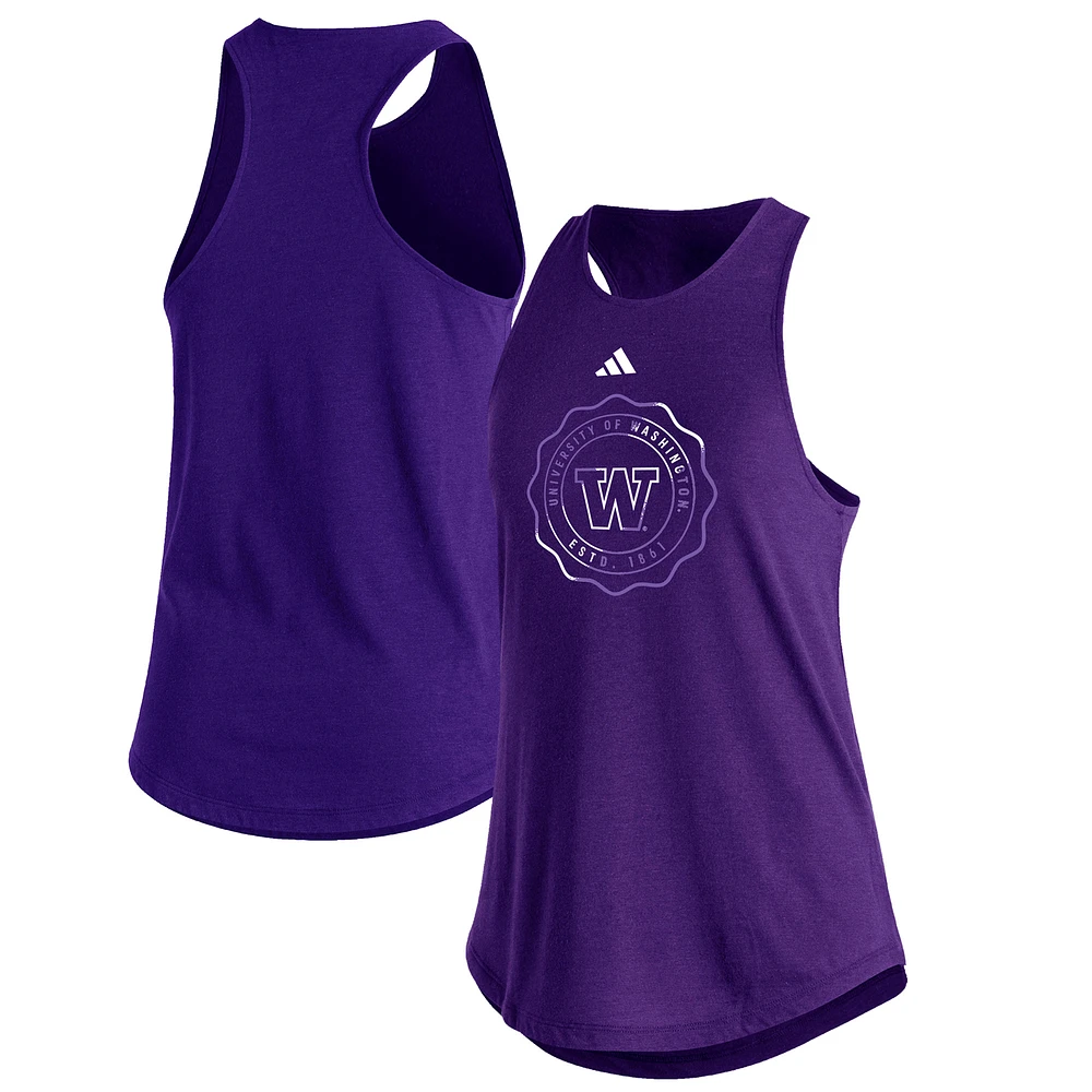 Women's adidas Purple Washington Huskies Fashion Tri-Blend Tank Top