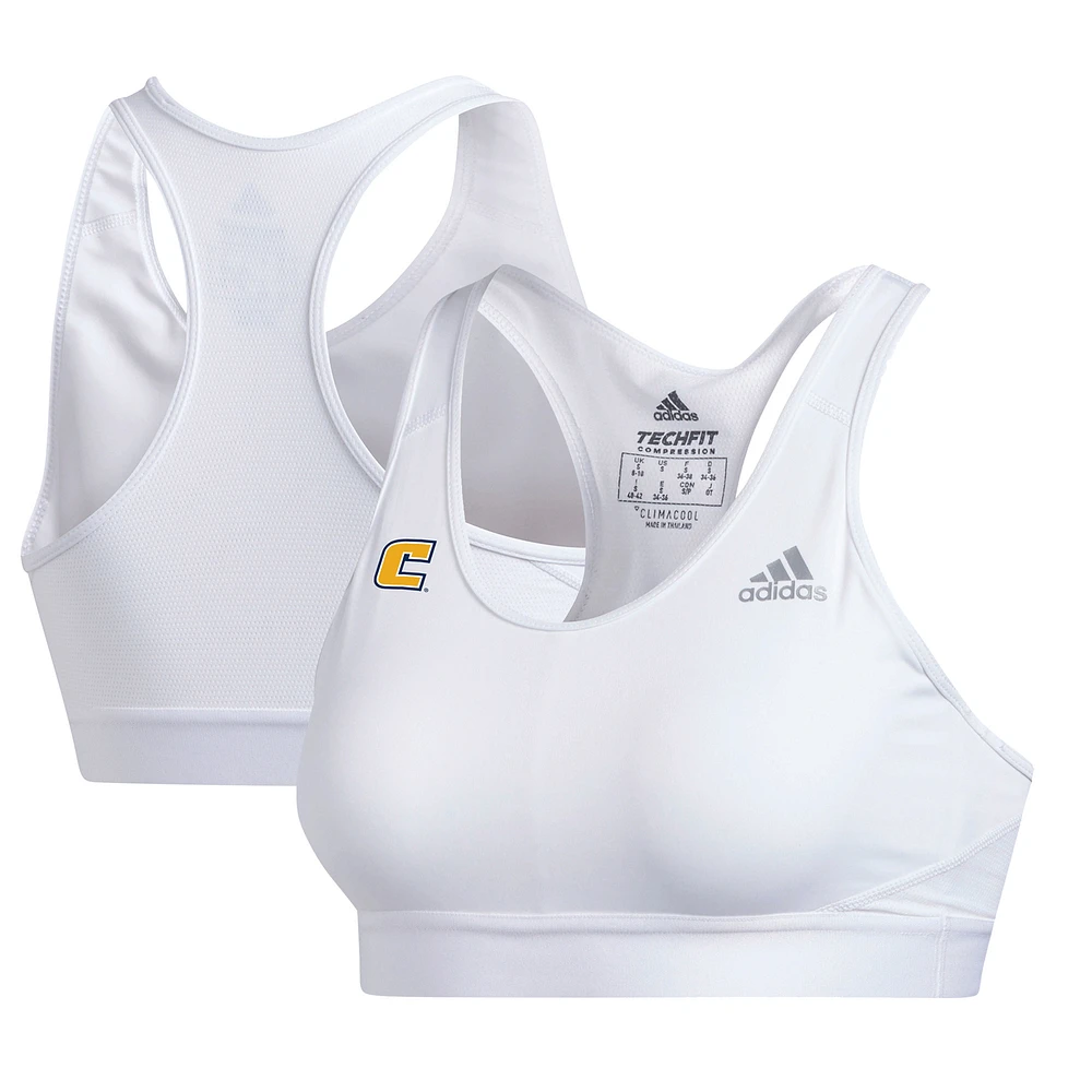 Women's adidas White Tennessee Chattanooga Mocs Alphaskin Bra