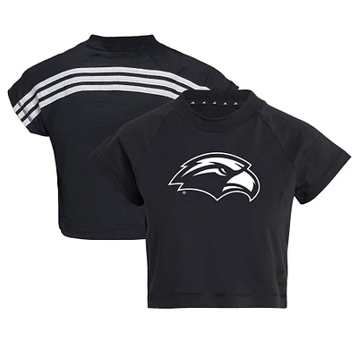 Women's adidas  Black Southern Miss Golden Eagles Recycled Cotton Crop Top