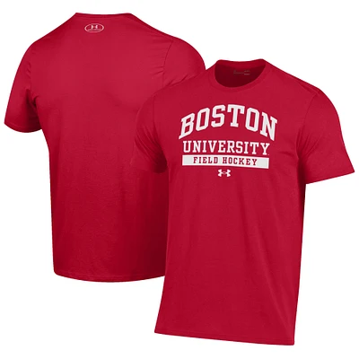 Men's Under Armour Scarlet Boston University Field Hockey Performance T-Shirt