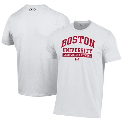 Men's Under Armour White Boston University Lightweight Rowing Performance T-Shirt