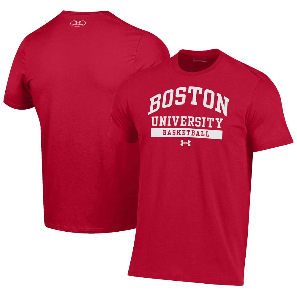 Men's Under Armour Scarlet Boston University Basketball Performance T-Shirt