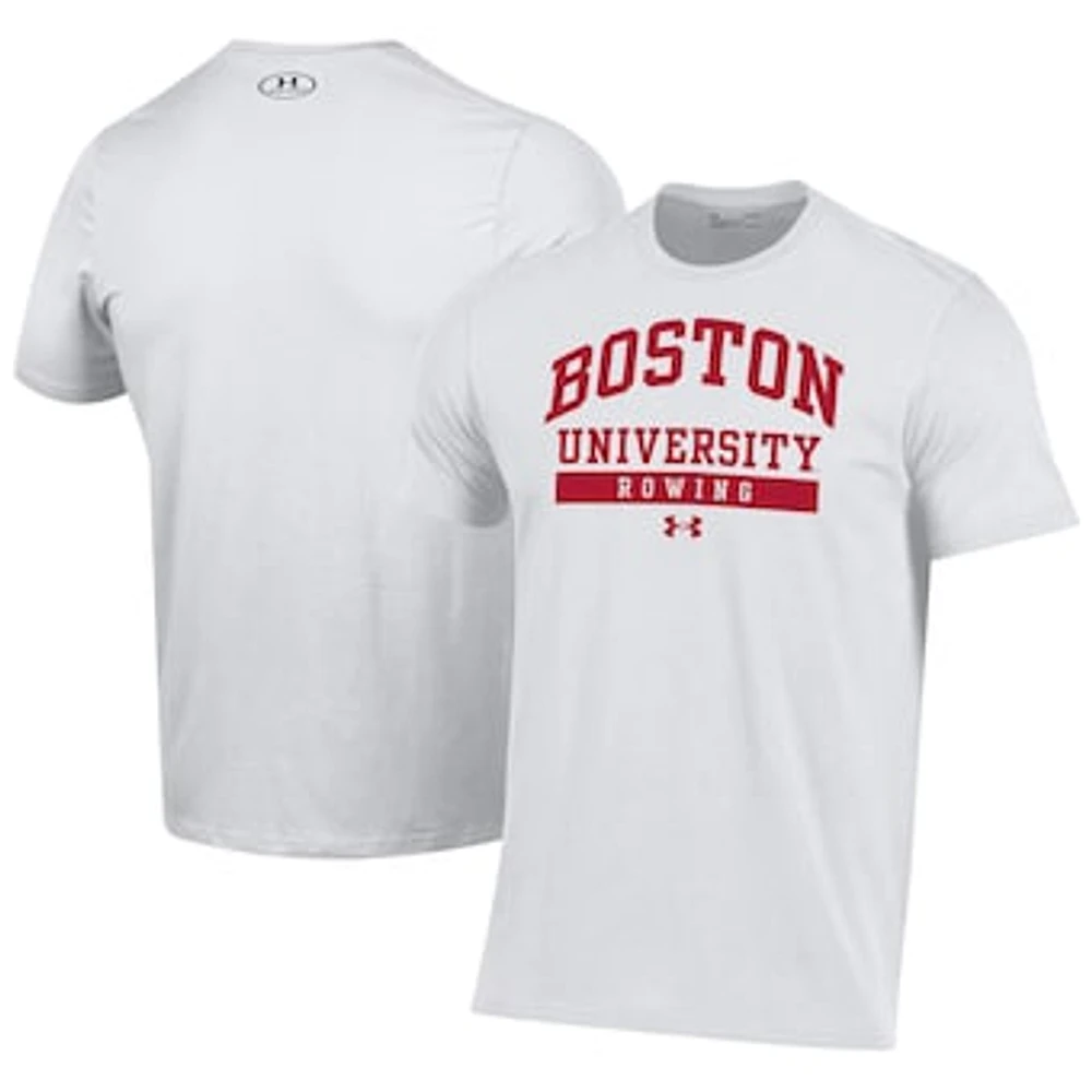 Men's Under Armour White Boston University Rowing Performance T-Shirt