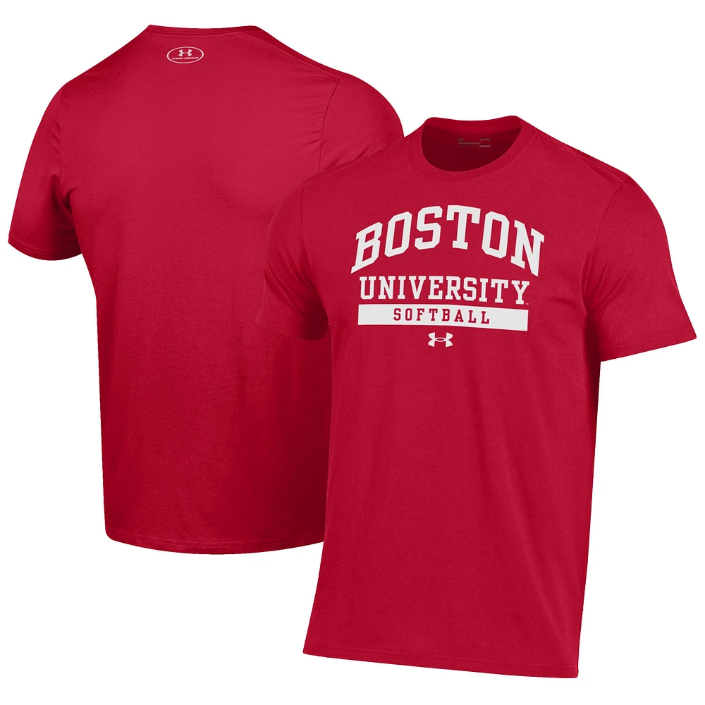 Men's Under Armour Scarlet Boston University Softball Performance T-Shirt