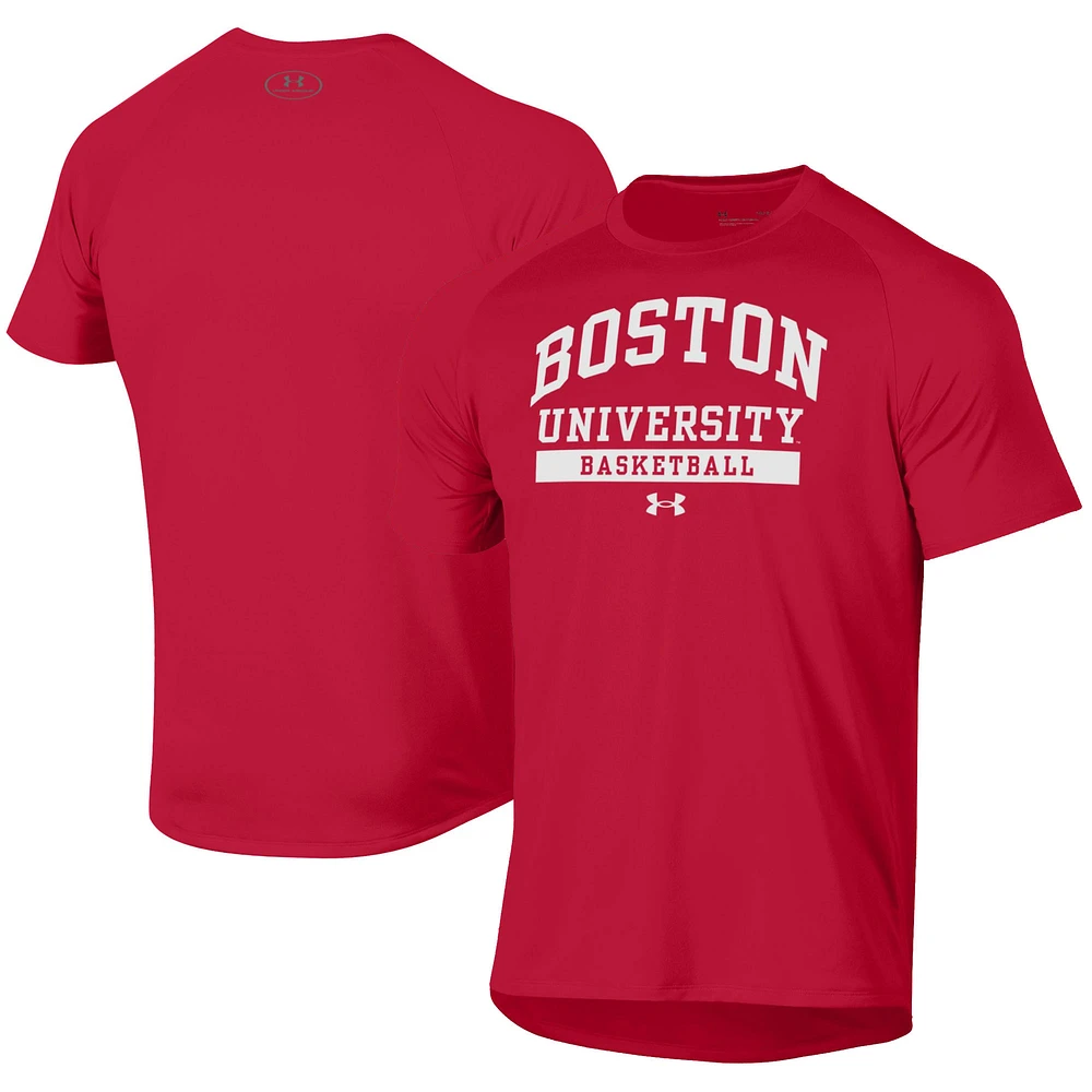 Men's Under Armour Scarlet Boston University Basketball UA Tech T-Shirt