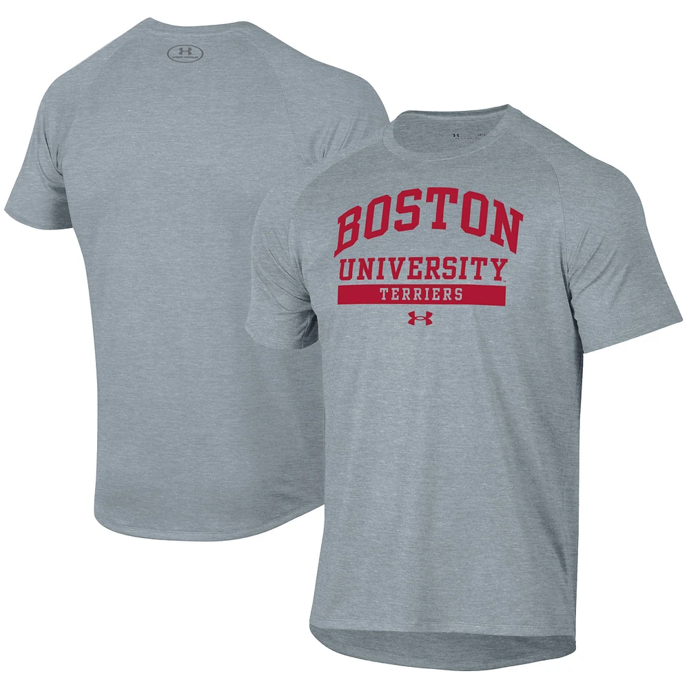 Men's Under Armour Gray Boston University UA Tech T-Shirt