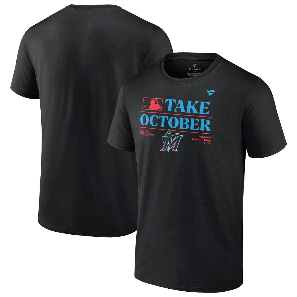 Men's Fanatics Black Miami Marlins 2023 Postseason Locker Room Big & Tall T-Shirt